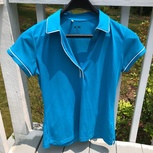 Womens Adidas Golf Polo Teal Aqua Top Climalite,‎ Size M